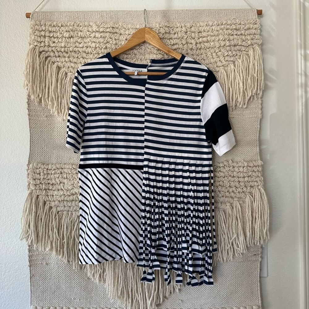 Loewe Asymmetrical Fringe Multi-Stripe Shirt
